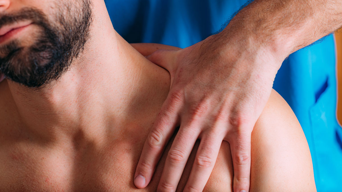 Massage and trigger point therapy for shoulder pain, with self